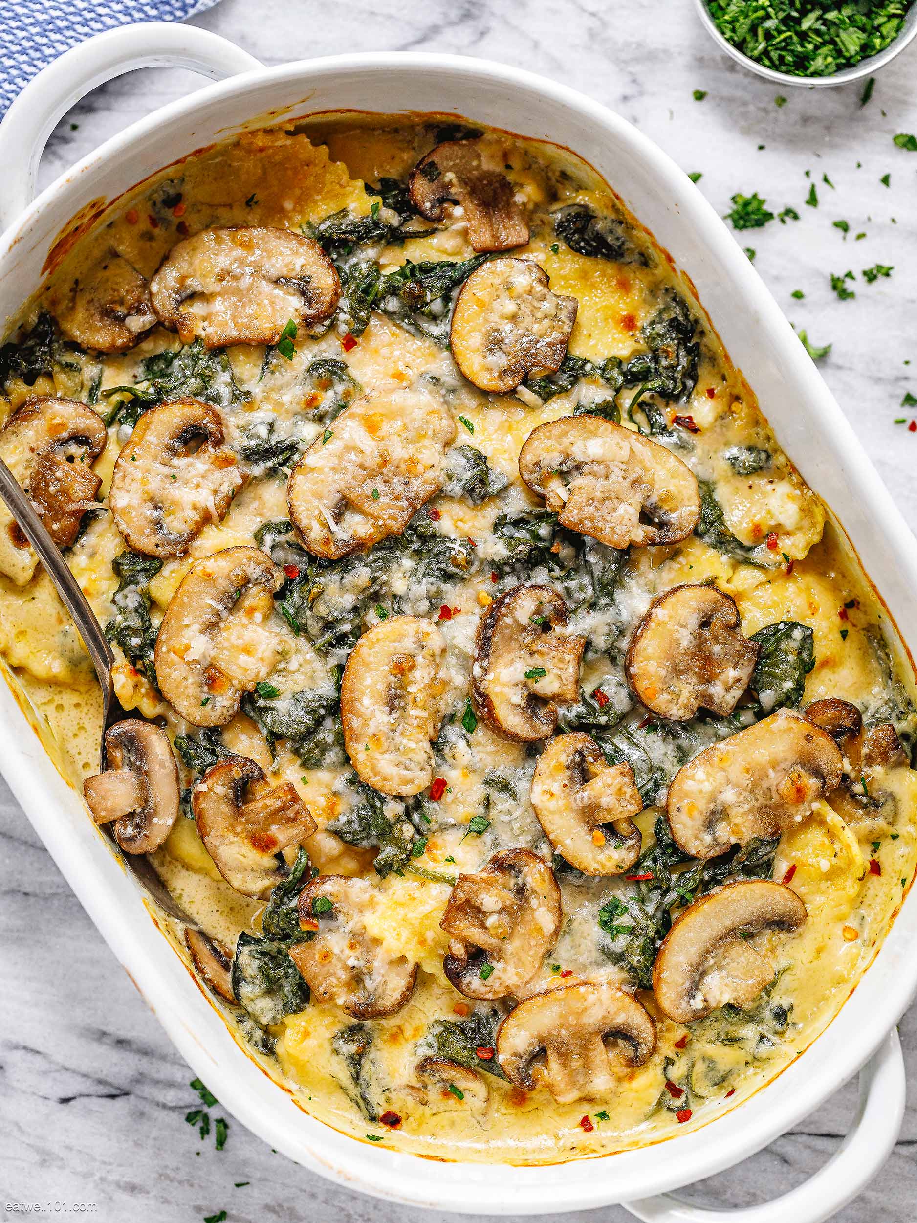 Cheesy Mushroom Ravioli Casserole recipe 5