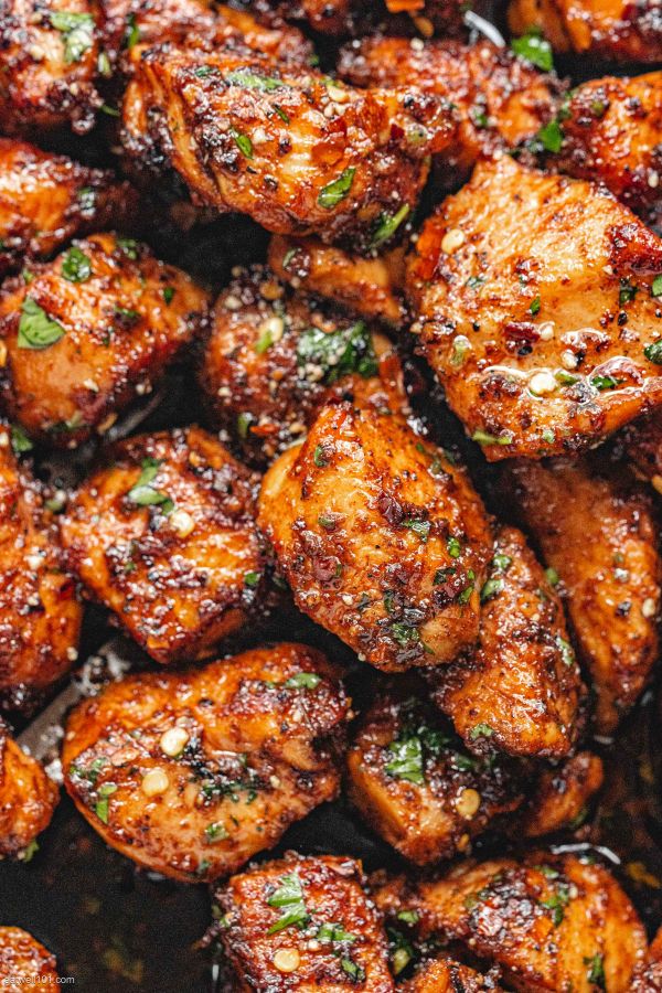 Cajun Chicken Bites (10-Minute) - #recipe by #eatwell101 - https://www.eatwell101.com/garlic-butter-chicken-bites-recipe
