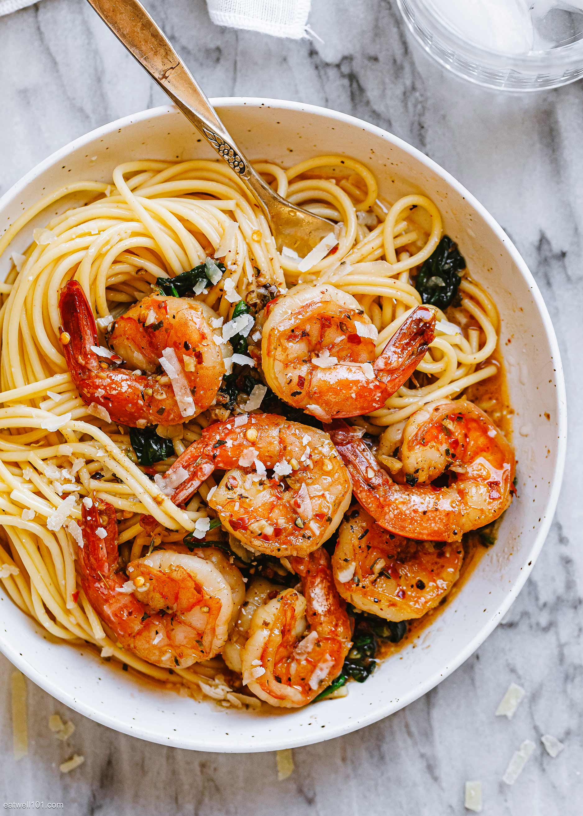 Garlic Butter Shrimp Pasta Recipe with Spinach – How to Cook Shrimp ...