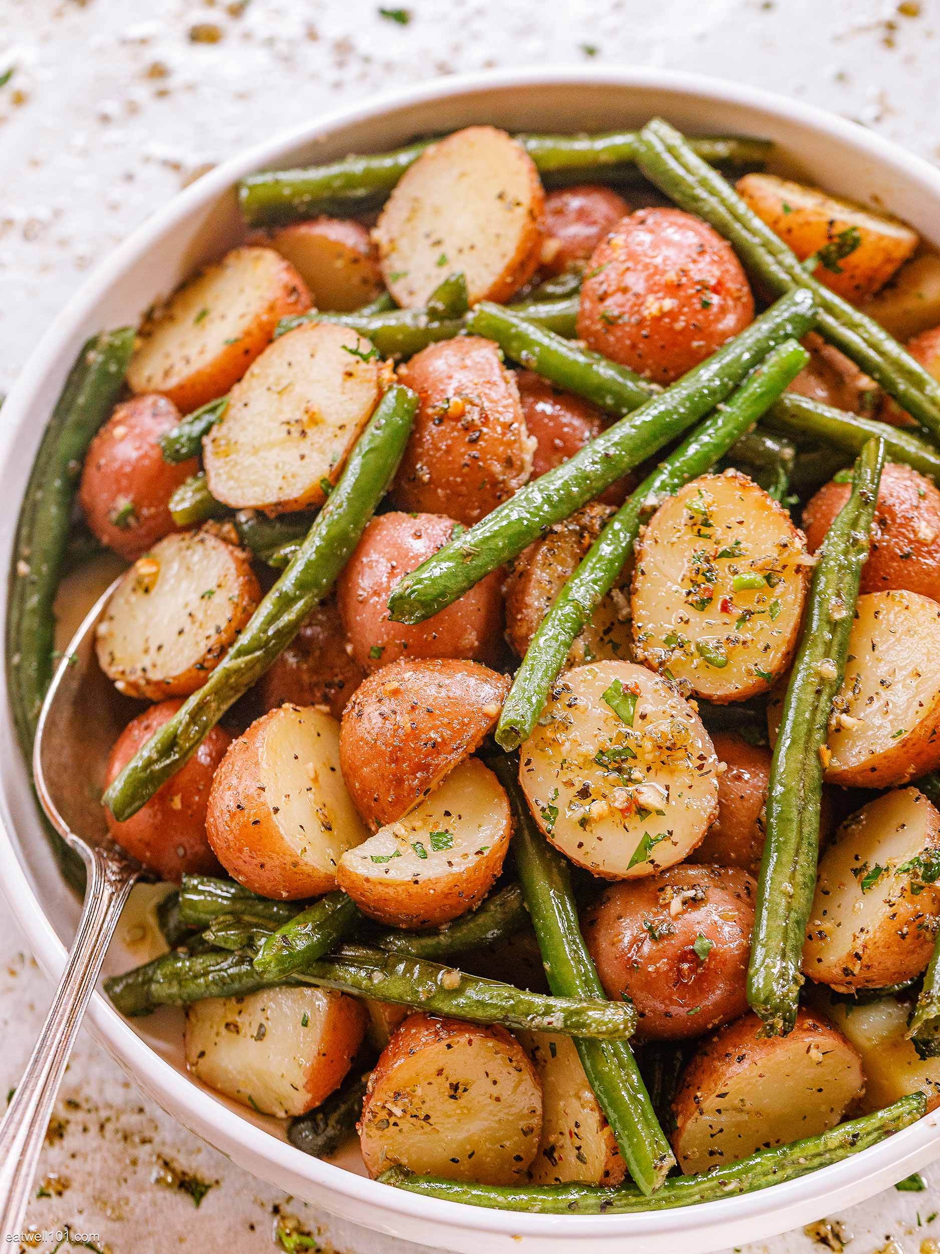 Roasted Garlic Potatoes and Green Beans 1