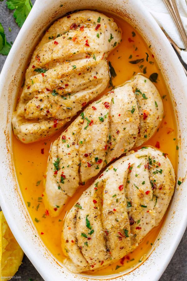 Oven Baked Chicken Breast - #recipe by #eatwell101 - https://www.eatwell101.com/garlic-baked-chicken-recipe