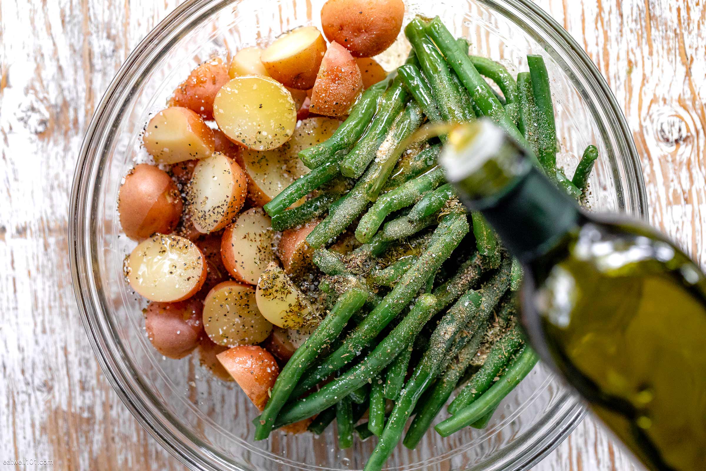 how to roast potatoes an dgreen beans