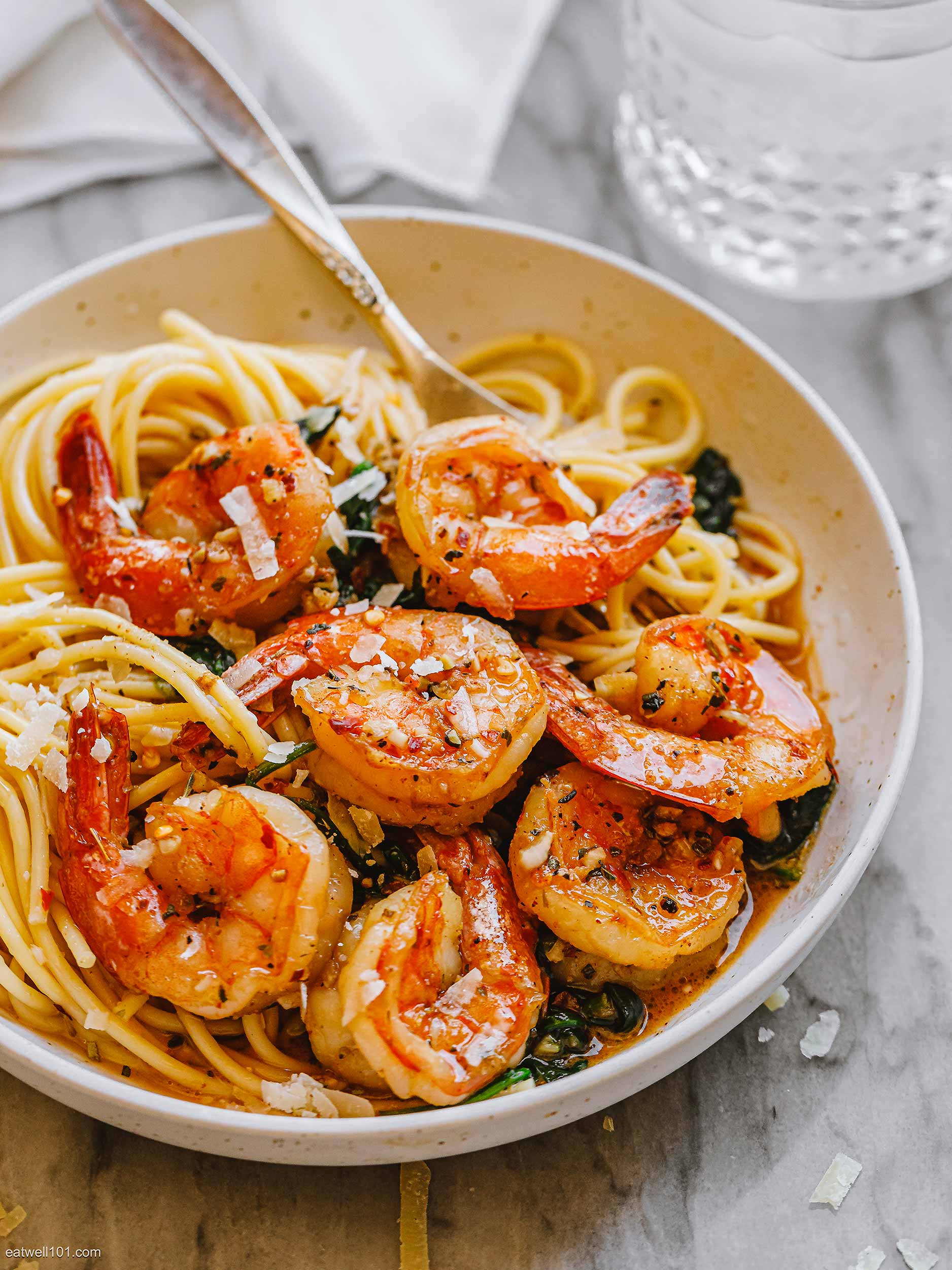 Garlic Butter Shrimp Pasta Recipe with Spinach – How to Cook Shrimp