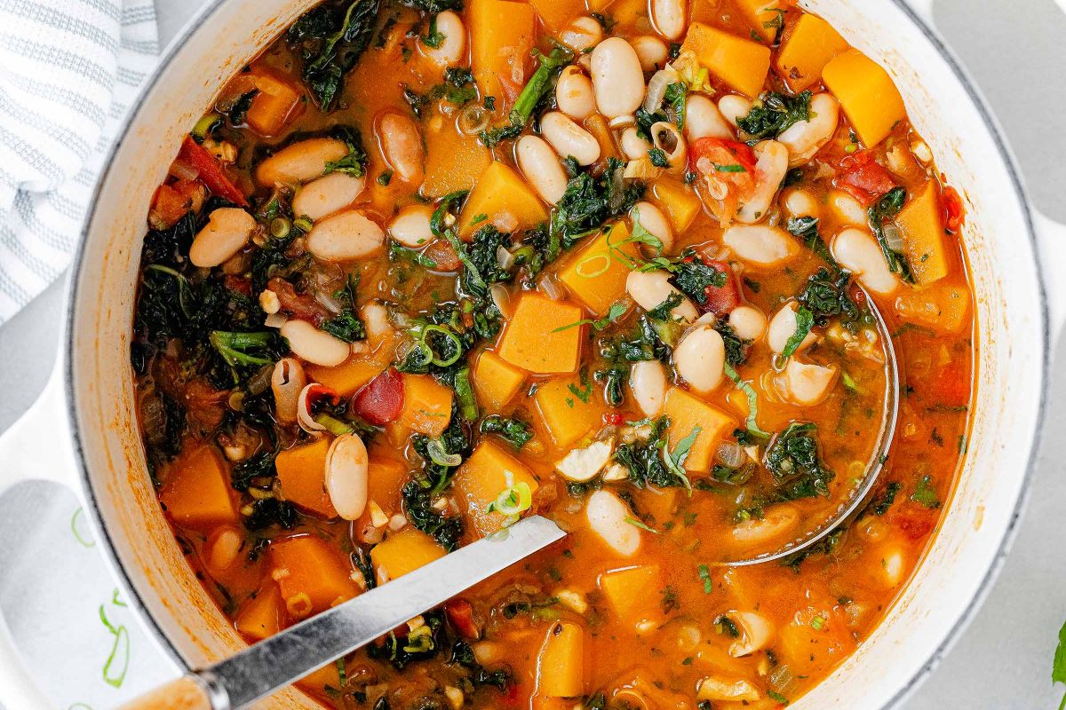 Chili Butternut Squash Soup with White Beans