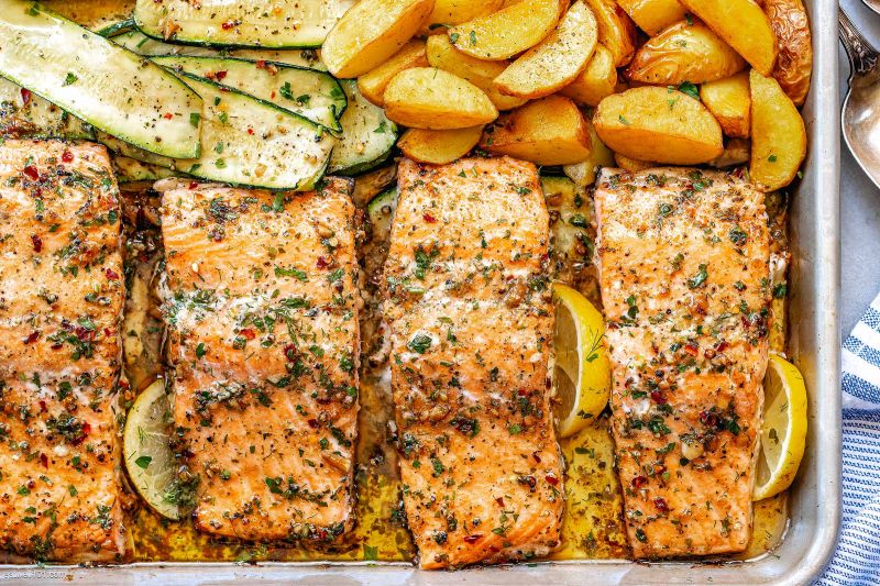 Roasted Salmon Sheet Pan Dinner - Healthy Seasonal Recipes