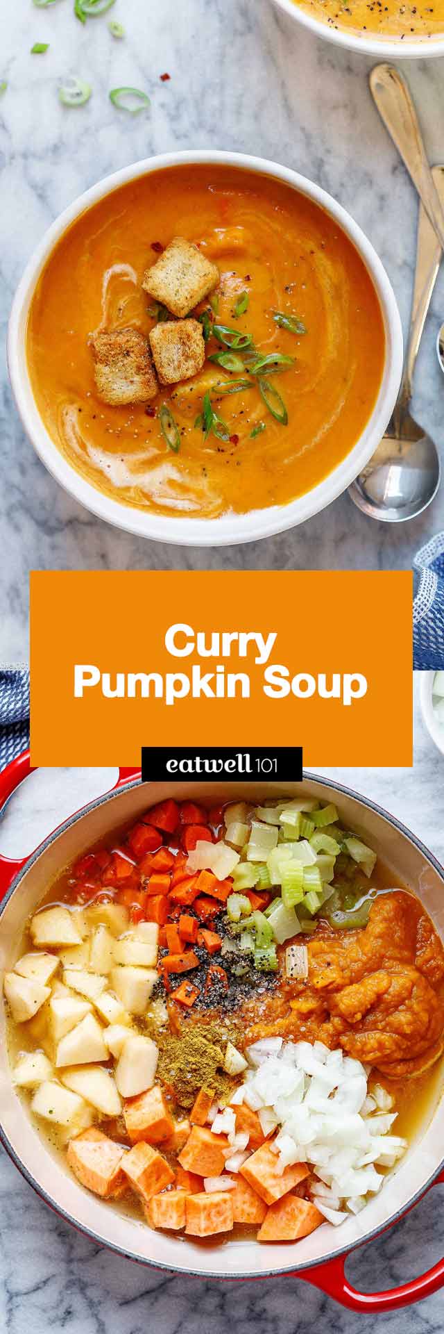 Curry Pumpkin Soup Recipe - #pumpkin #soup #recipe #eatwell101 - Deliciously creamy pumpkin soup is so rich in flavor and warms your soul!