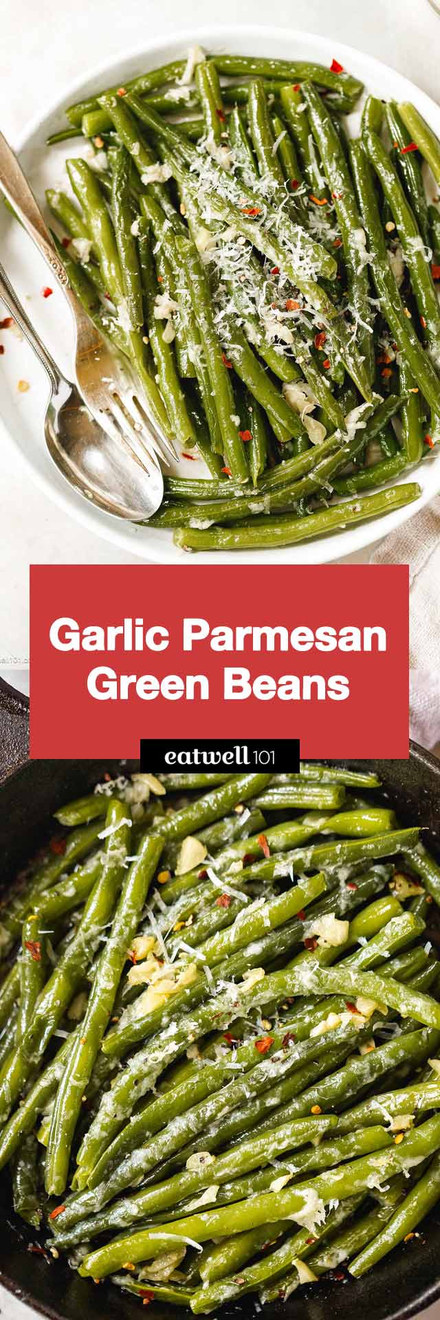 Green Beans with Garlic and Parmesan - #green-beans #recipe #eatwell101 - Sautéed green beans with garlic and parmesan are easy to make and ready in under 15 minutes!