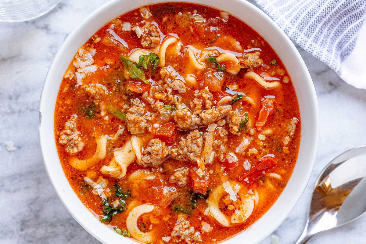 Italian Pasta Sausage Soup with Kale