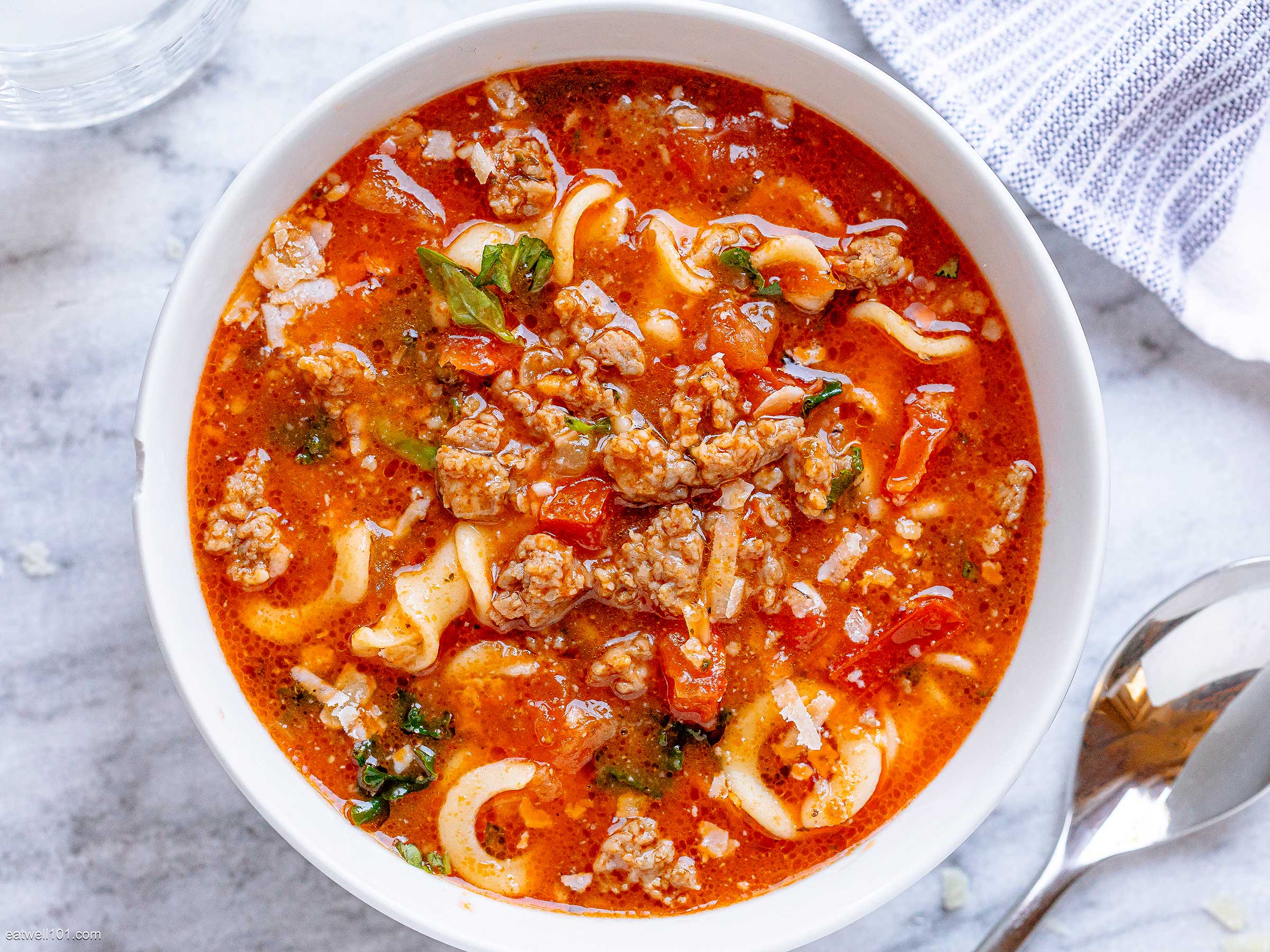 Italian Pasta Sausage Soup with Kale