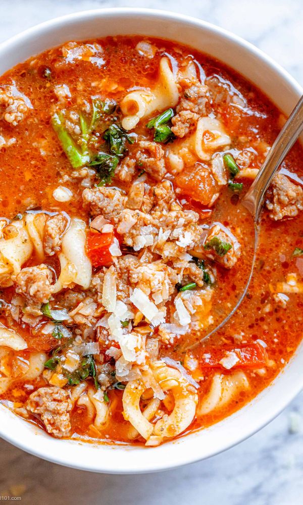 Italian Pasta Sausage Soup with Kale
