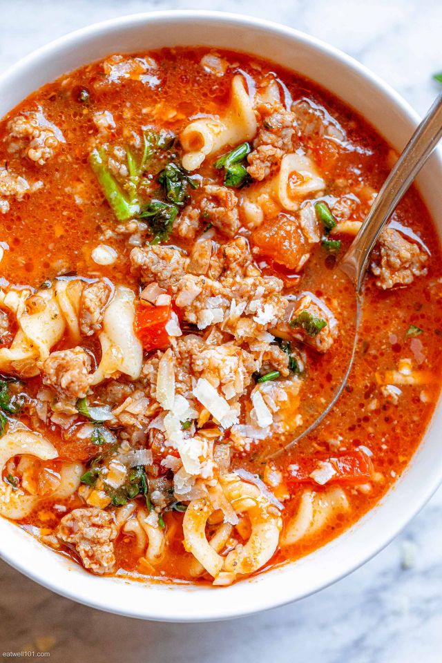 Italian Pasta Sausage Soup with Kale