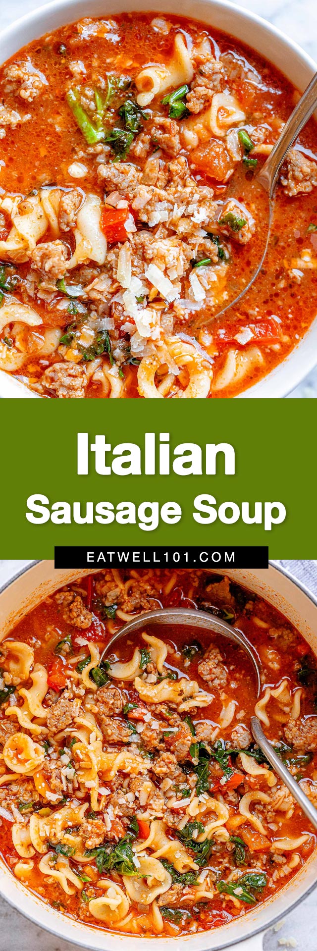 Italian Pasta Sausage Soup Recipe – How to Make Sausage Soup — Eatwell101