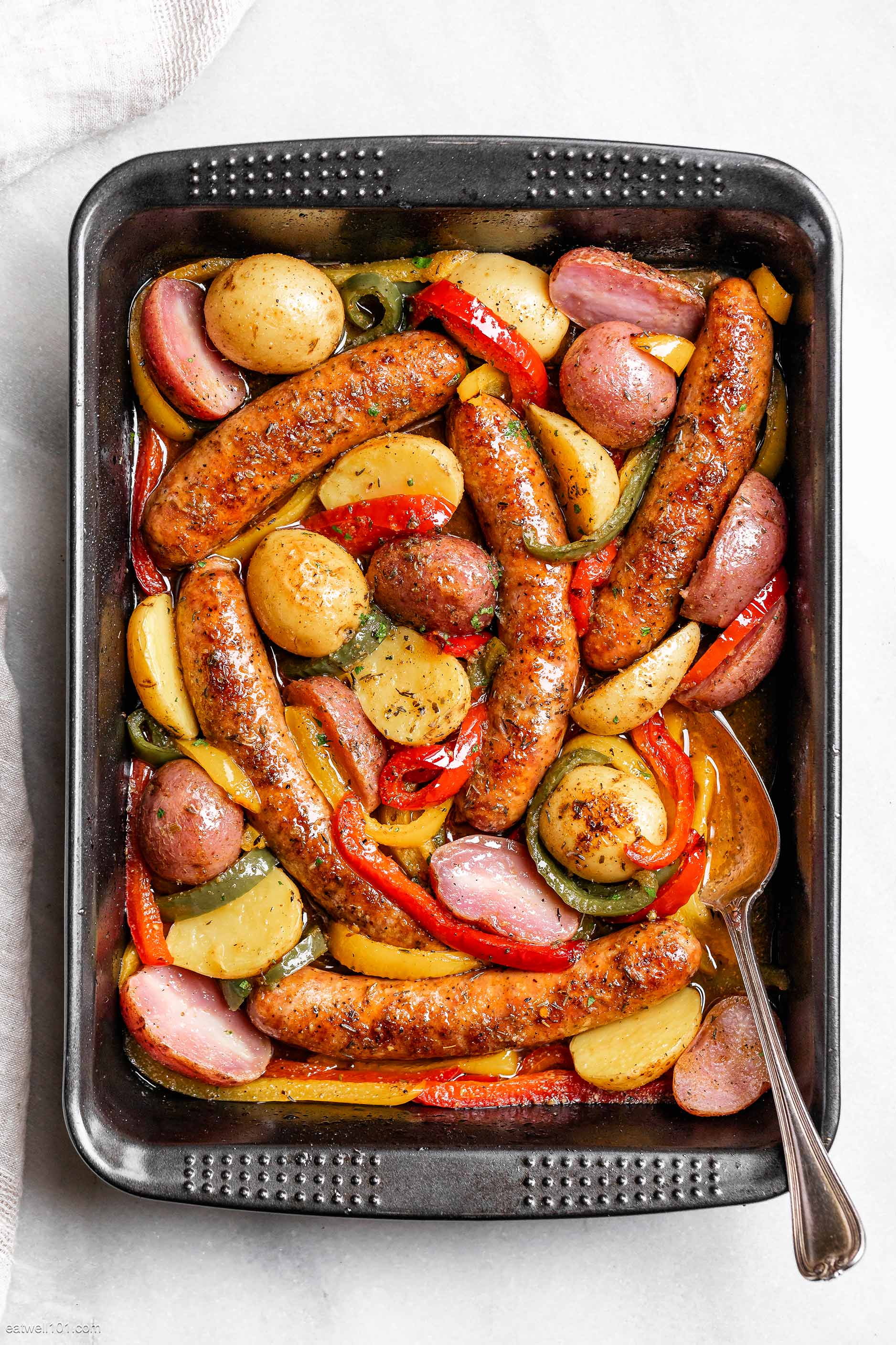 sheet pan sausage and potatoes
