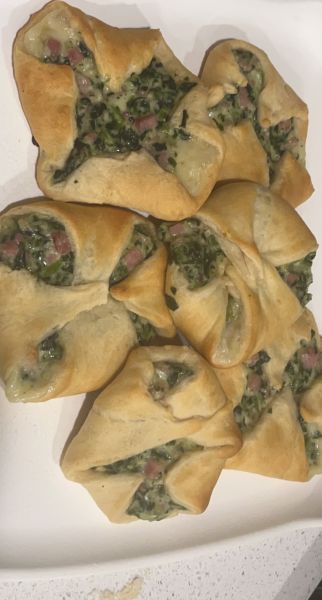 Ham Cheese & Spinach Puffs