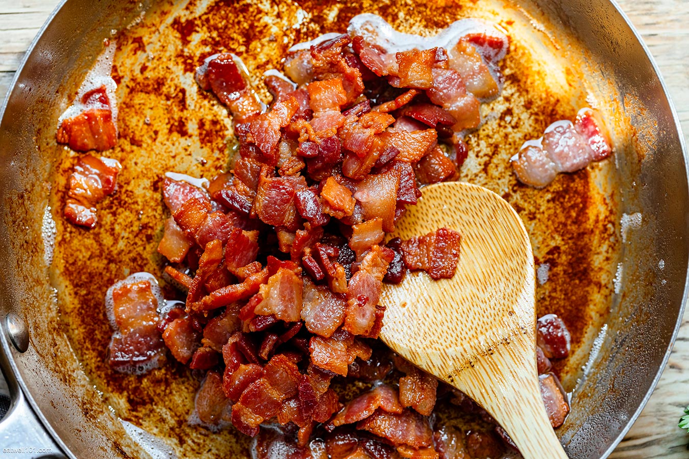 fried bacon and mushrooms