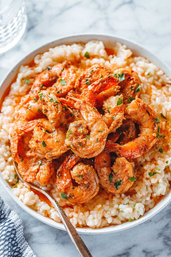 Cajun Shrimp Risotto - #recipe by #eatwell101 - https://www.eatwell101.com/cajun-shrimp-risotto-recipe