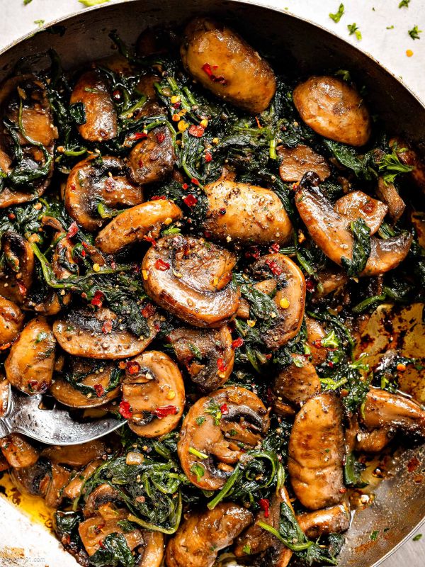 Sautéed Spinach Mushroom Recipe