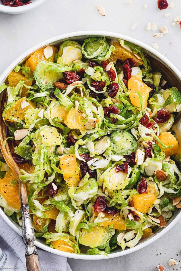 Brussels Sprouts Salad - #recipe by #eatwell101 - https://www.eatwell101.com/brussels-sprout-salad-recipe
