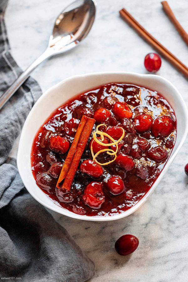 Easy Orange Cranberry Sauce - #recipe by #eatwell101 - https://www.eatwell101.com/cranberry-sauce-recipe