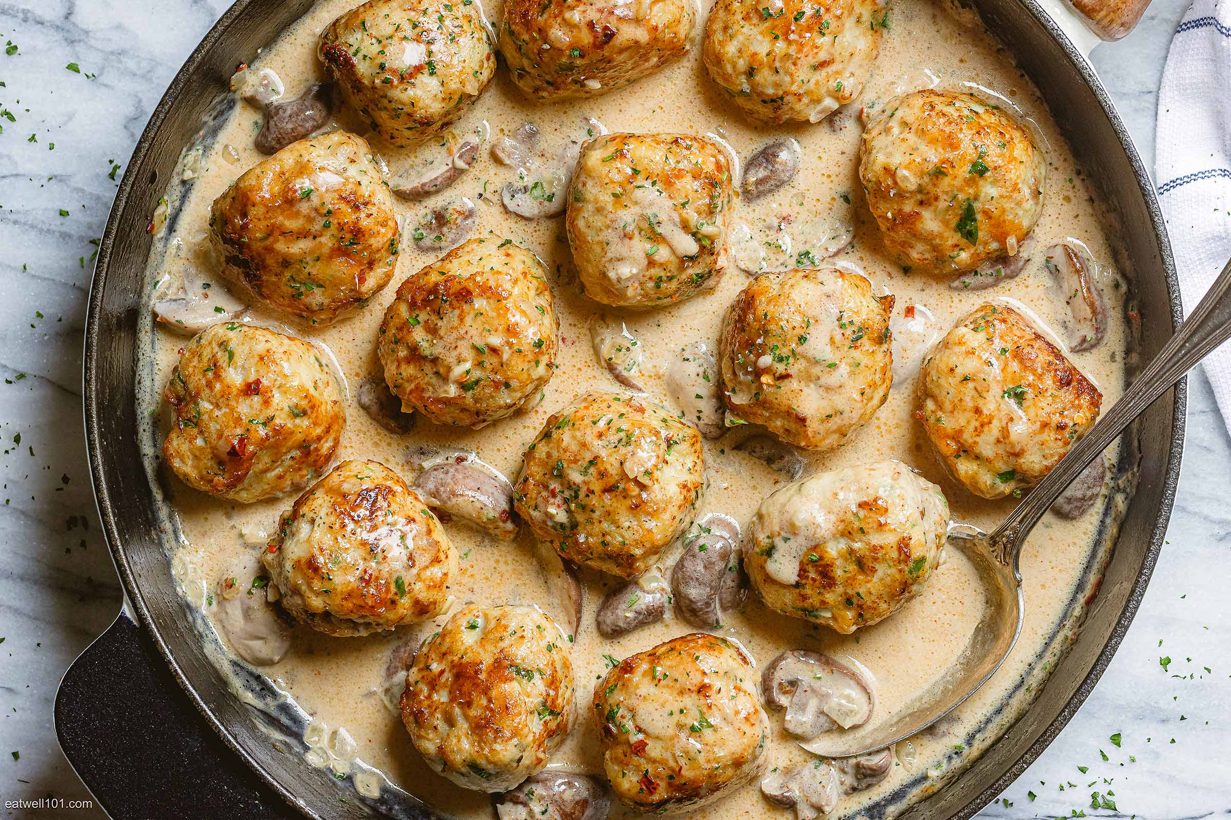 Creamy Mushroom Turkey Meatballs