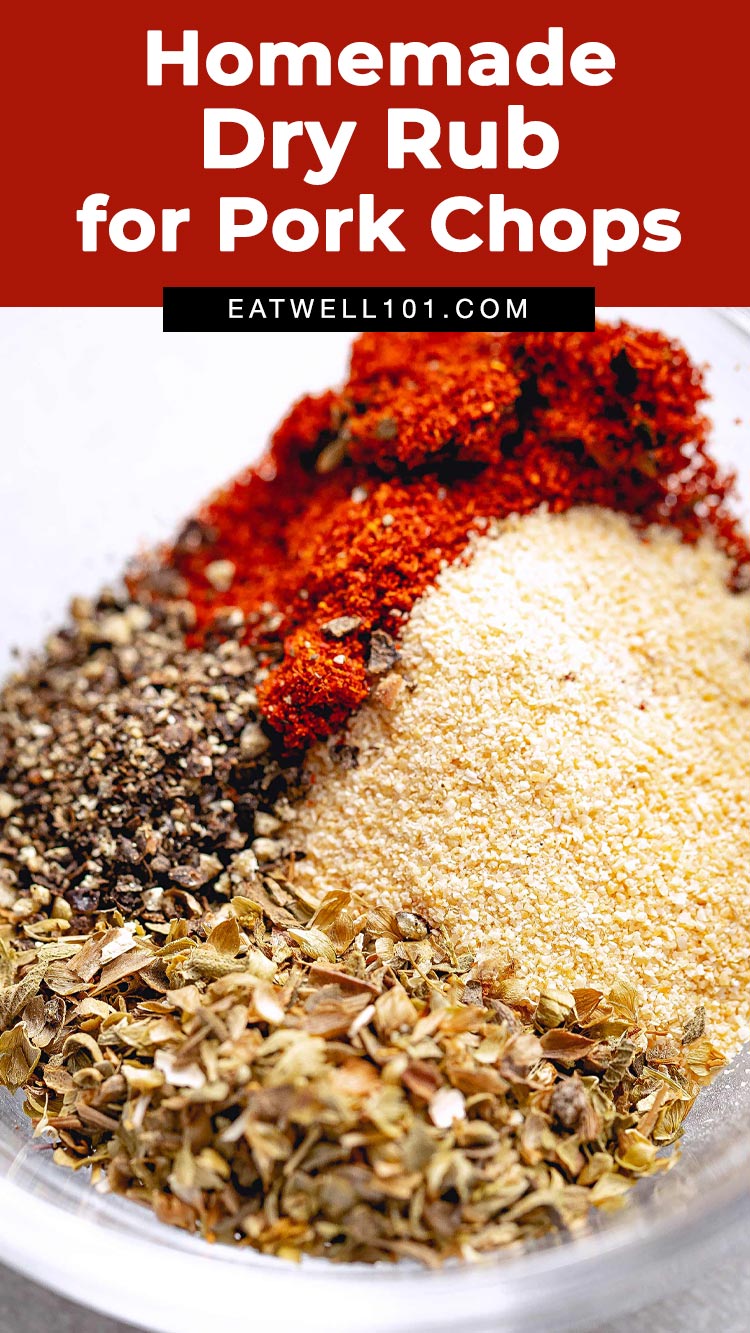 Homemade Rub Recipe for Pork Chops - #porkchops #rub #dry #recipe #spices #eatwell101 - This homemade pork chops rub recipe is savory and rich in flavor. It is the perfect spice rub to season your pork chops whatever your cooking method is.