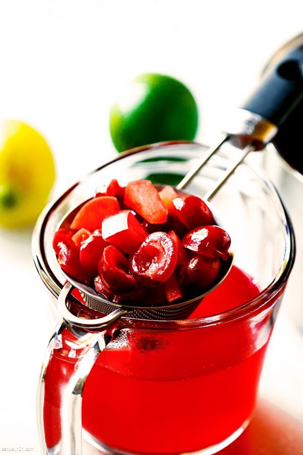 Homemade Cocktail Cherry Syrup - #recipe by #eatwell101 - https://www.eatwell101.com/homemade-cocktail-cherry-syrup-recipe
