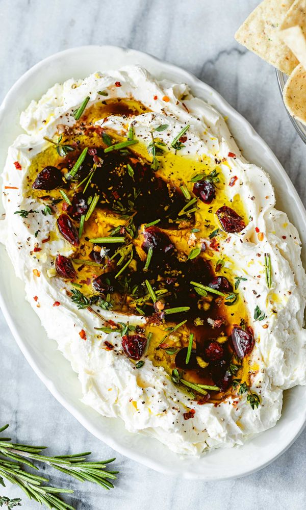 Whipped Ricotta Dip with Balsamic and Cranberries