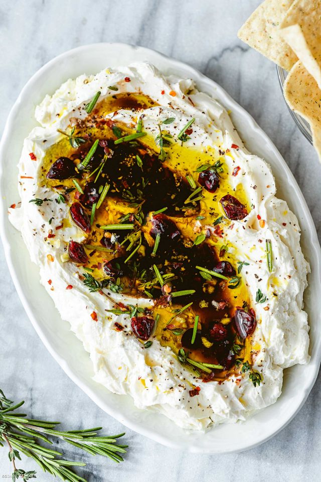 Whipped Ricotta Dip with Balsamic and Cranberries