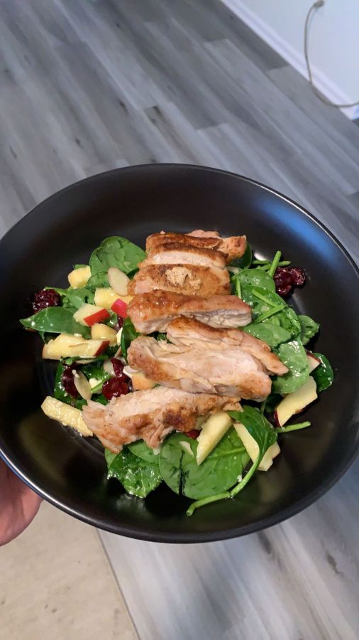 Apple Feta Spinach Salad