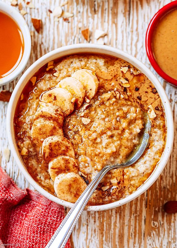 Instant Pot Banana Peanut Butter Steel Cut Oats