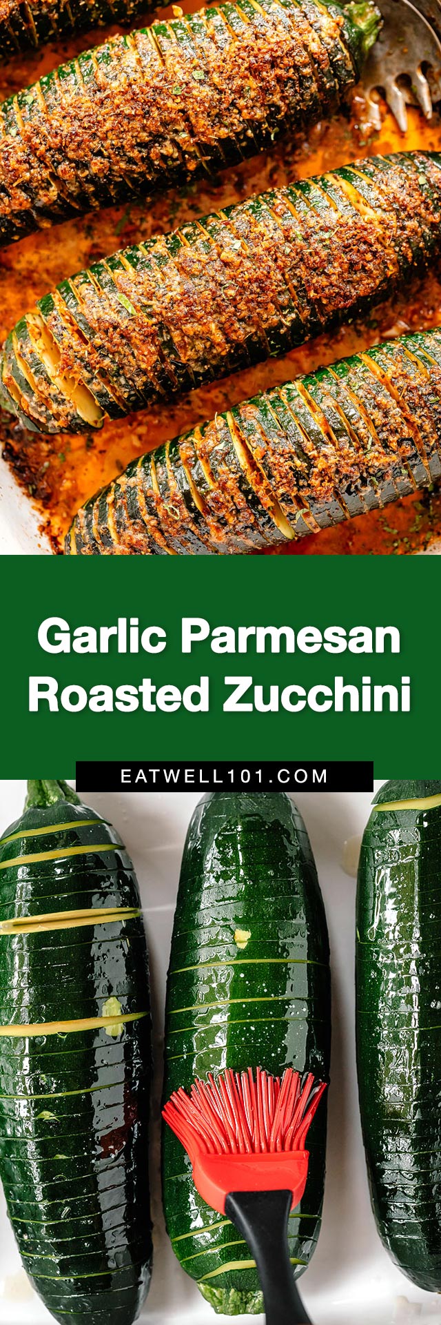 Garlic Parmesan Roasted zucchini recipe - #zucchini #recipe #eatwell101 - Way too good to pass up as an easy zucchini side dish! Make this baked zucchini recipe a fun way to enjoy healthy veggies for dinner!