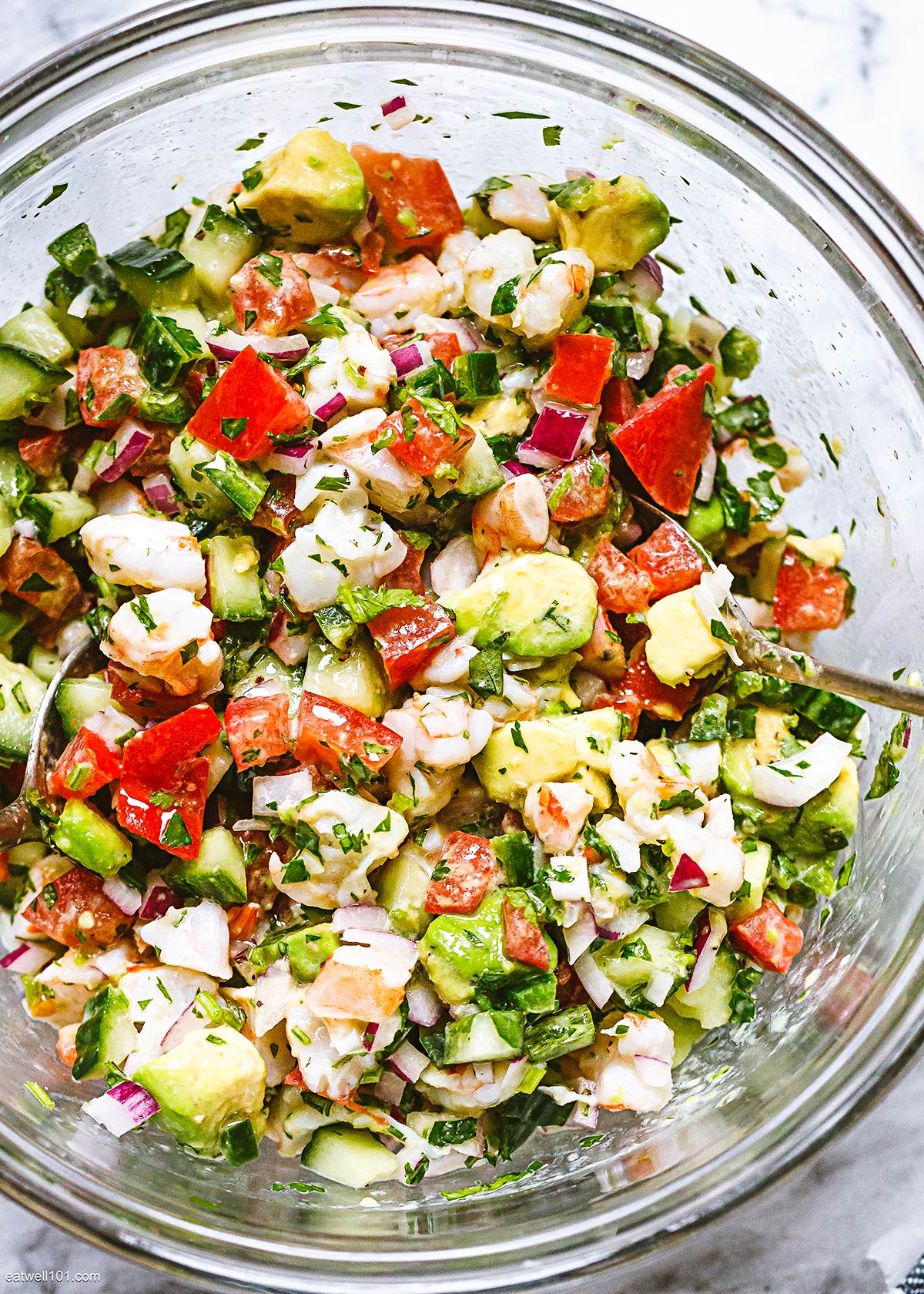 shrimp ceviche with avocado