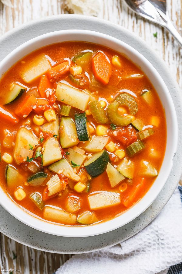 Vegetable Soup - #recipe by #eatwell101 - https://www.eatwell101.com/easy-vegetable-soup-recipe