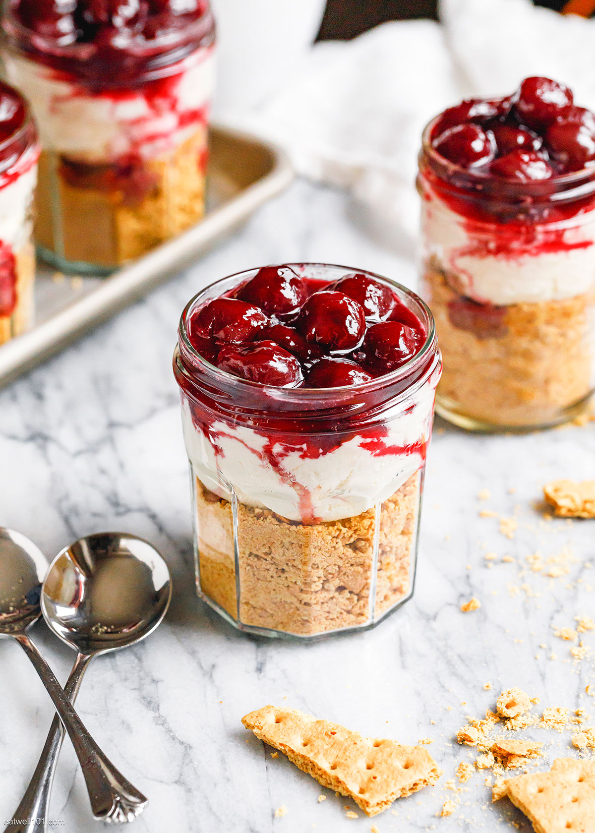 No-Bake Cherry Cheesecake Jars recipe