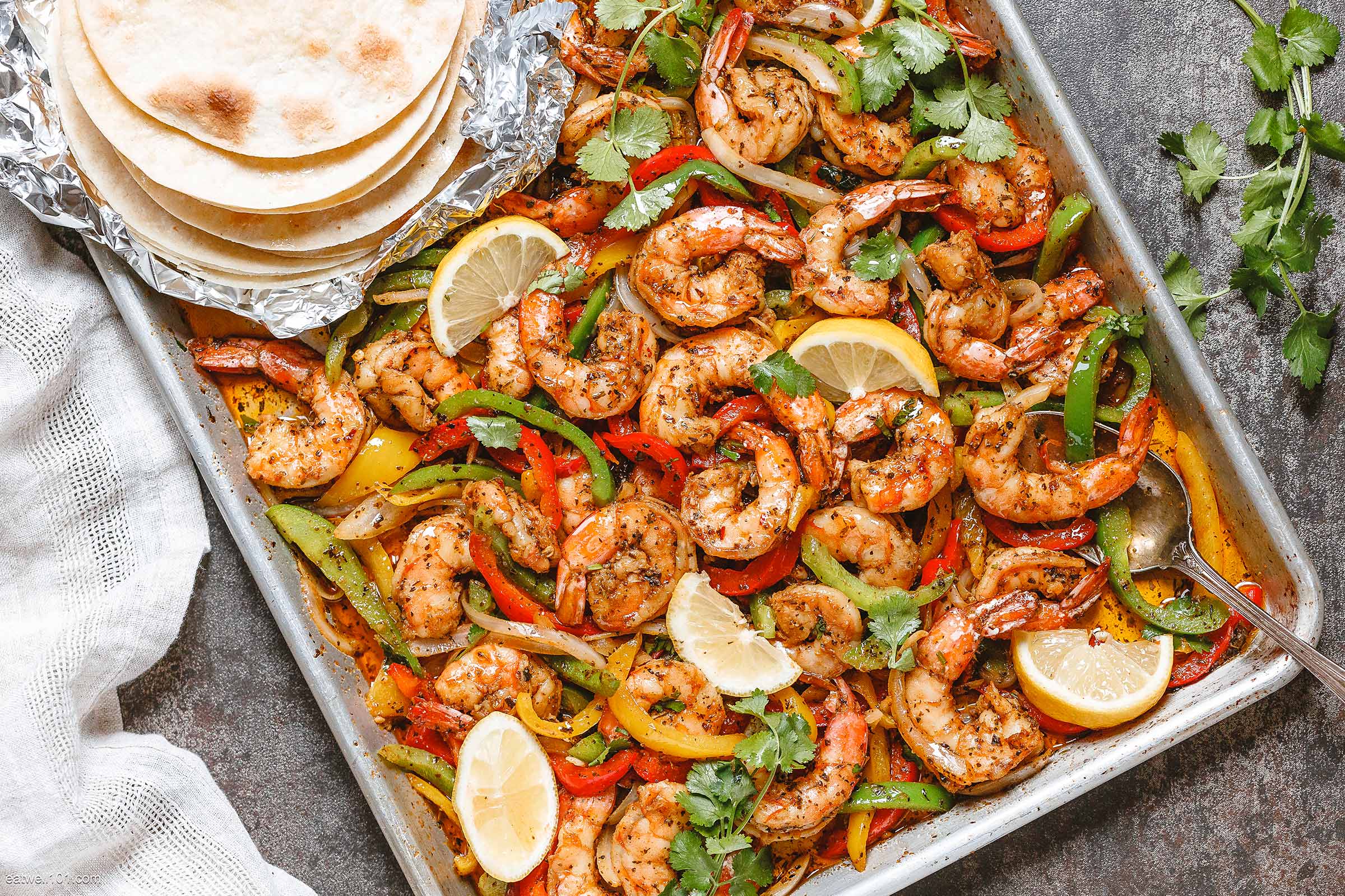 Sheet Pan Shrimp Fajitas