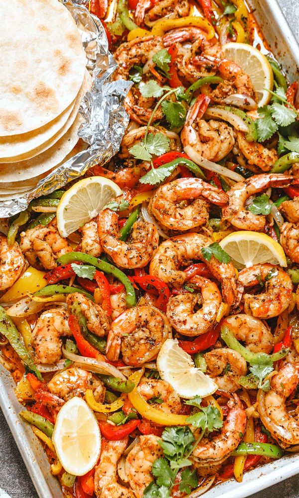Sheet Pan Shrimp Fajitas