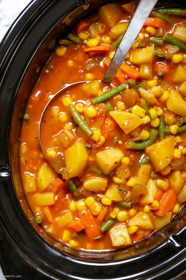 Slow Cooker Vegetable Soup