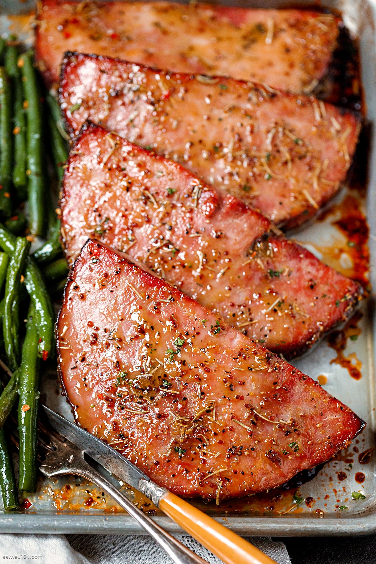 Sheet Pan Ham Steak Recipe - With Potatoes and Green Beans