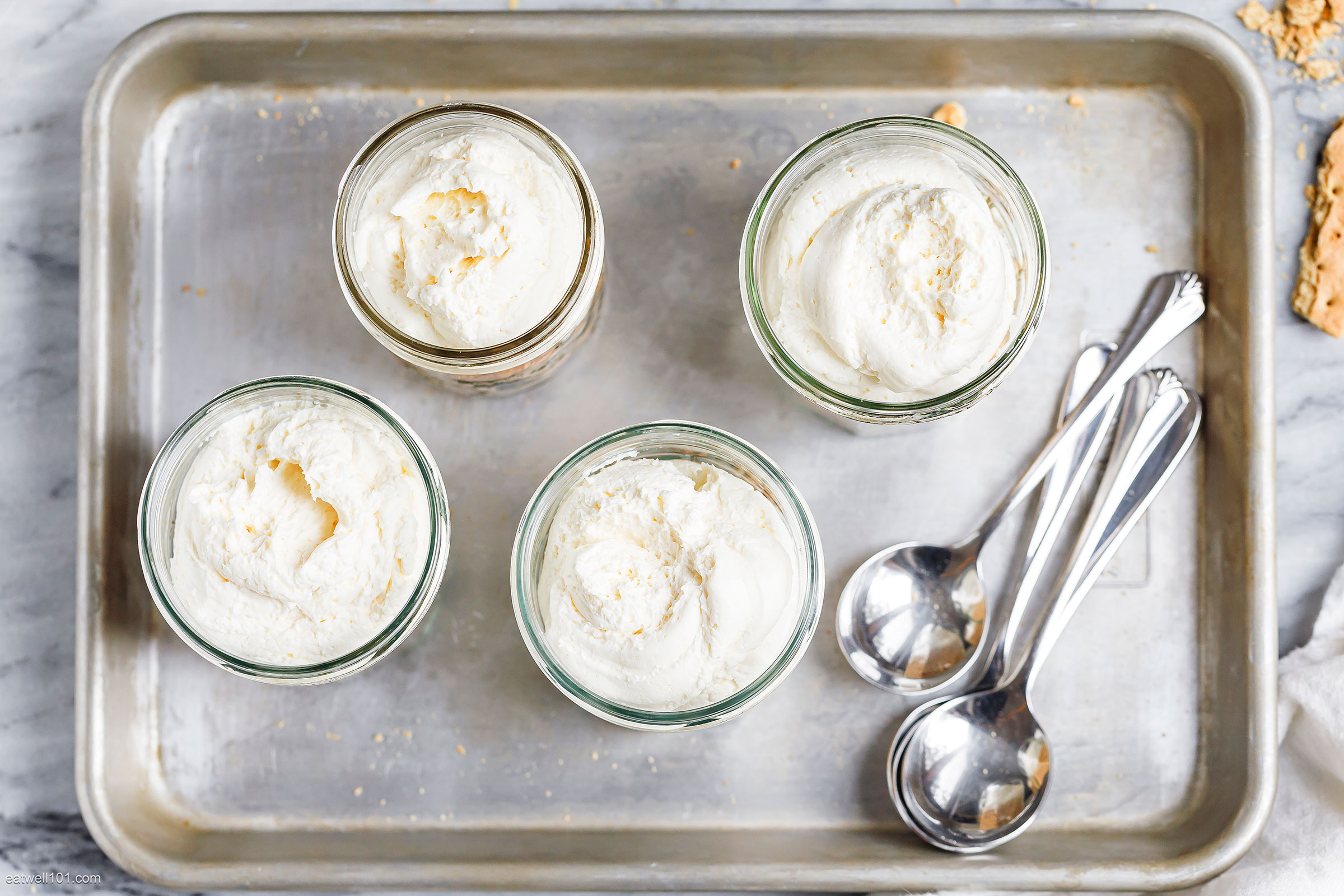 ingredients to make cheesecake in jars