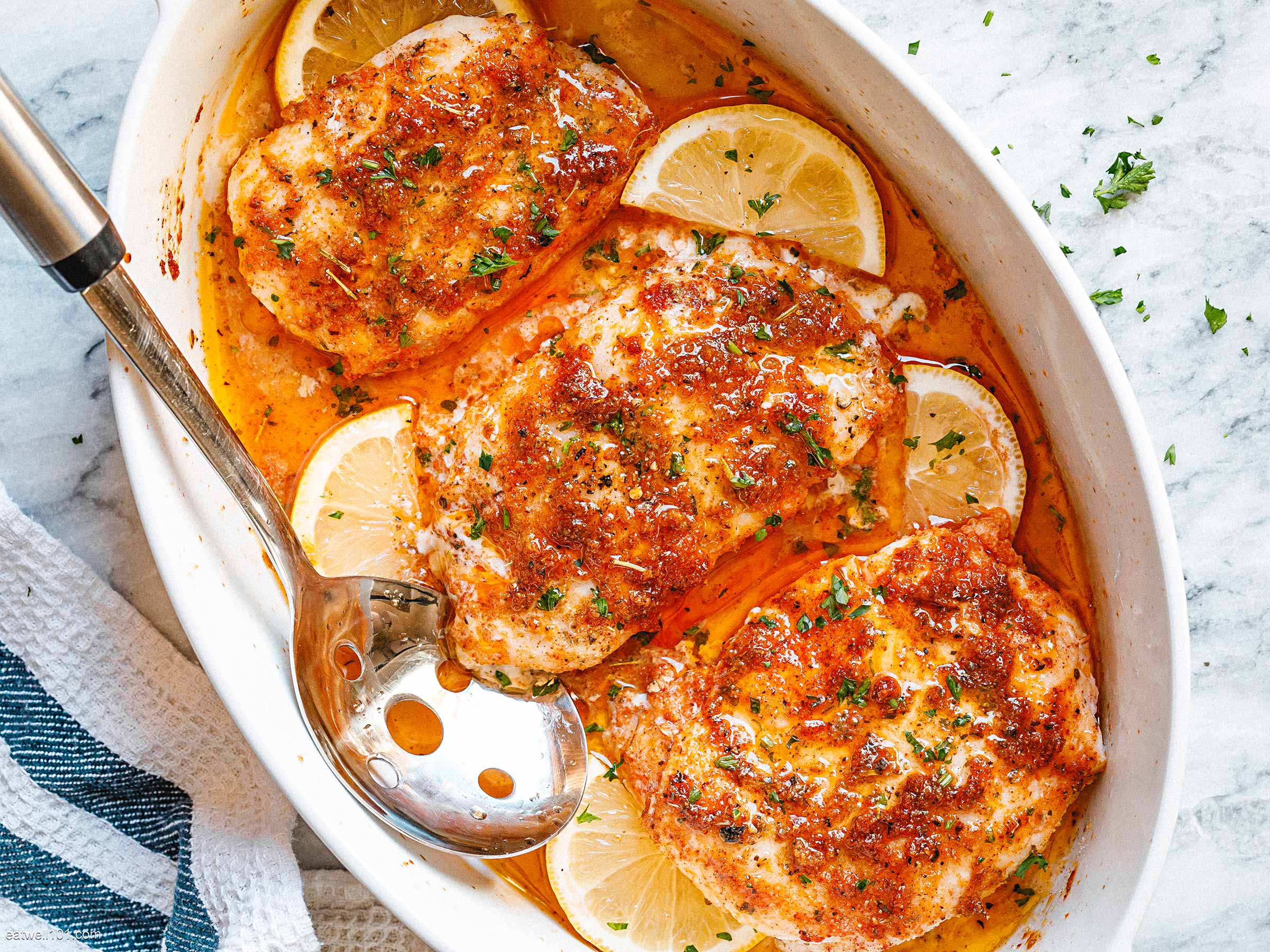 Lemon Garlic Baked Cod