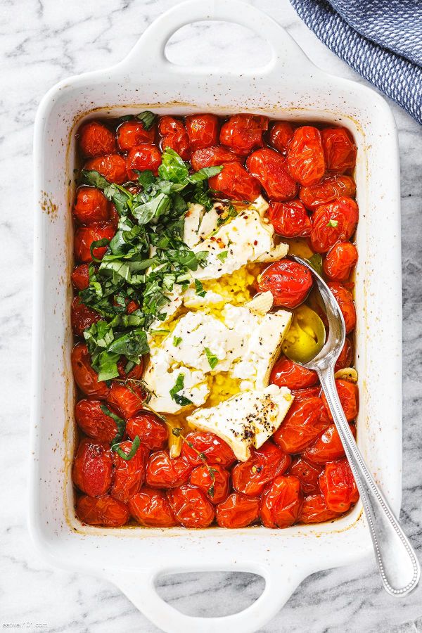 Baked Feta - #recipe by #eatwell101 - https://www.eatwell101.com/baked-feta-recipe