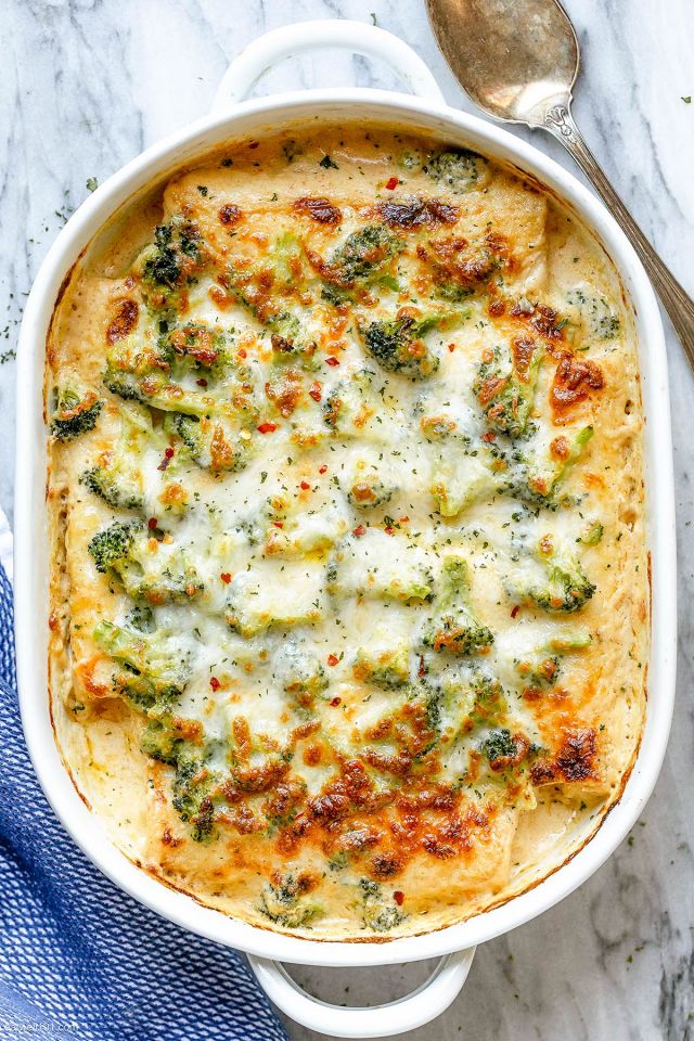 Creamy White Chicken Enchiladas Casserole