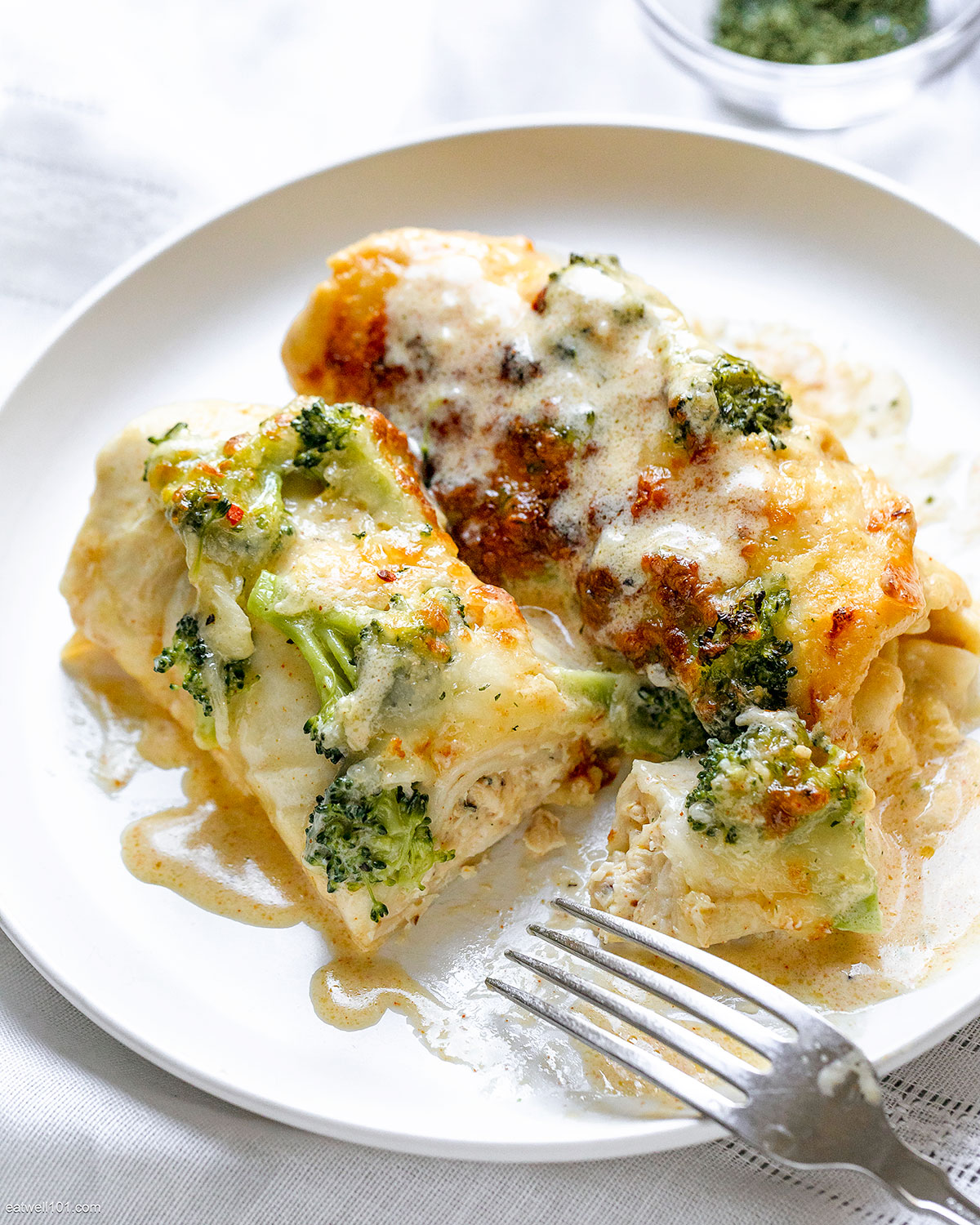 Creamy White Chicken Enchiladas Casserole 1