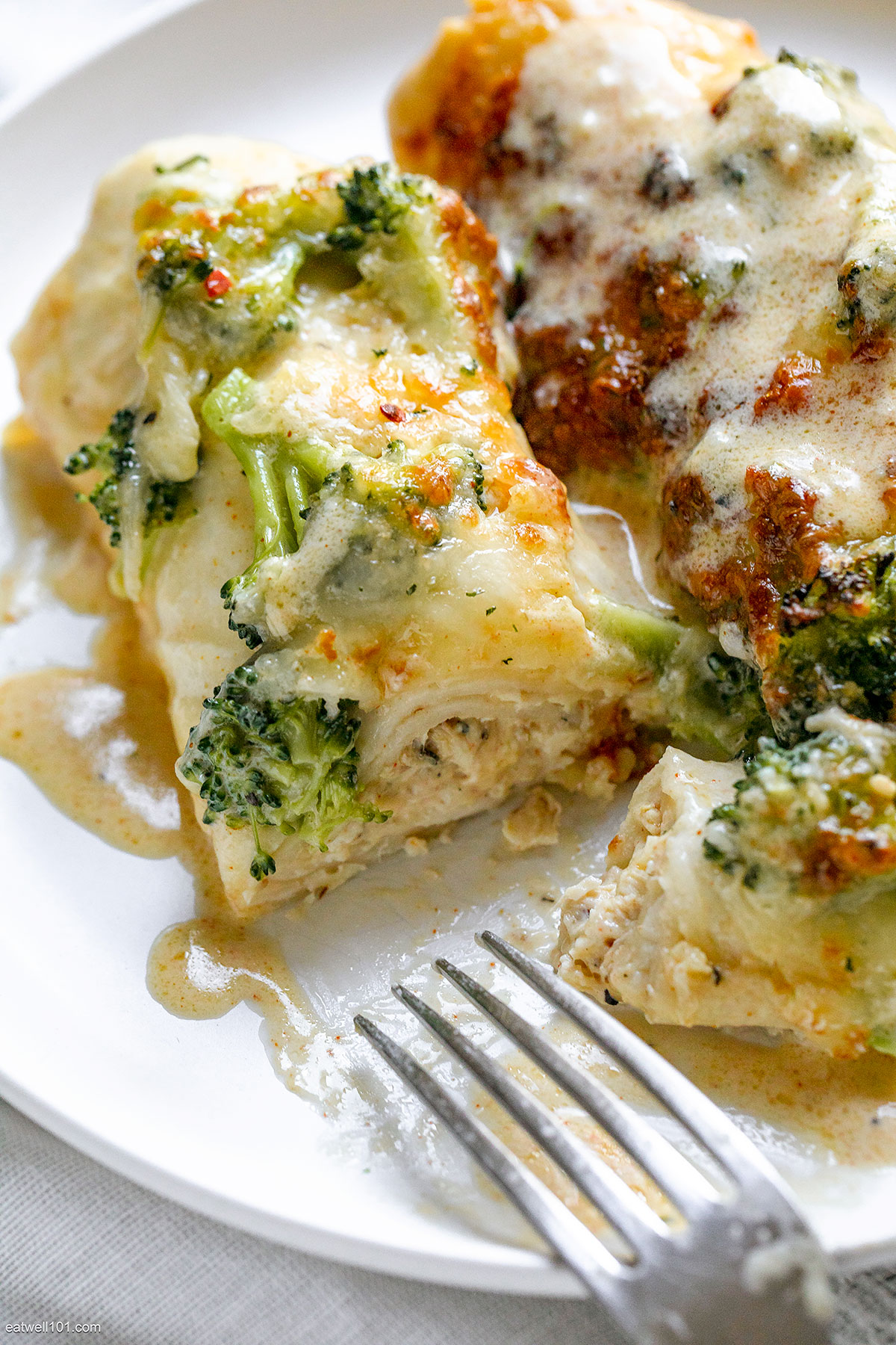 Creamy White Chicken Enchiladas Casserole