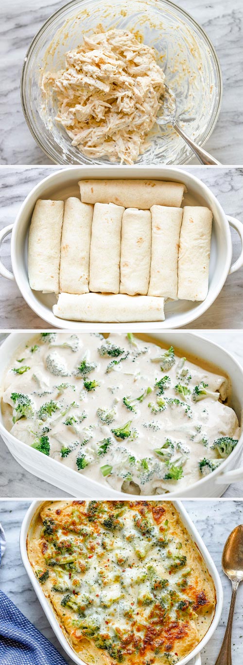 Creamy Chicken Enchiladas Casserole Recipe - #chicken #enchiladas #recipe #eatwell101 - Make dinner easier with our chicken enchiladas recipe. These creamy chicken enchiladas are guaranteed to please even the pickiest eaters!