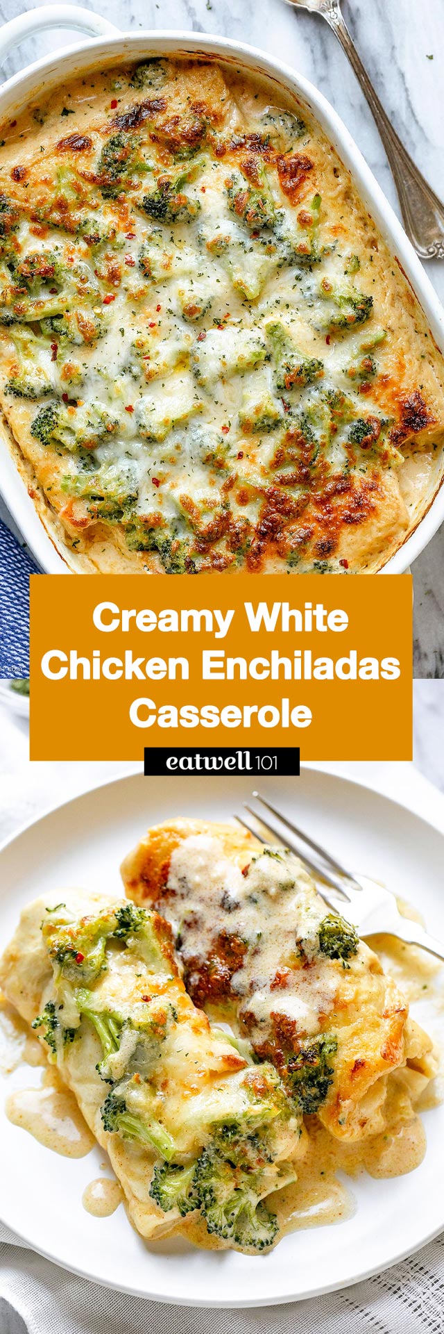 Creamy Chicken Enchiladas Casserole Recipe - #chicken #enchiladas #recipe #eatwell101 - Make dinner easier with our chicken enchiladas recipe. These creamy chicken enchiladas are guaranteed to please even the pickiest eaters!