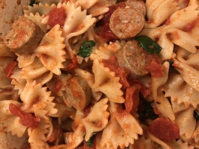 Tomato Spinach Sausage Pasta Recipe