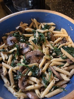 Parmesan Spinach Mushroom Pasta Skillet
