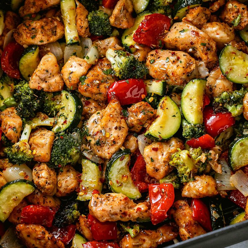 Air Fryer Chicken and Vegetables in 15 minutes