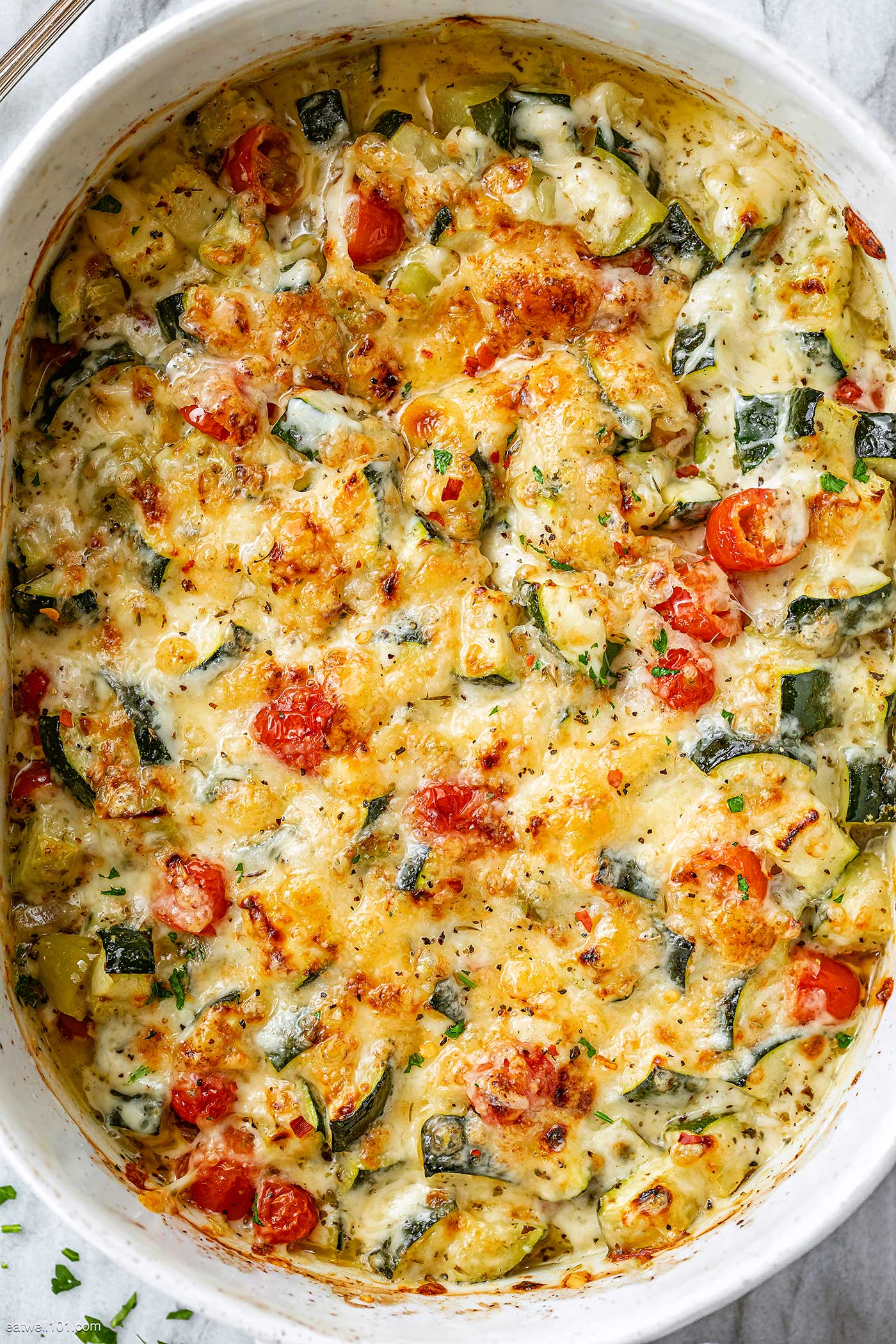 Baked zucchini and cheese side dish